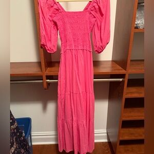 Xirena Smocked Tiered Pink Dress